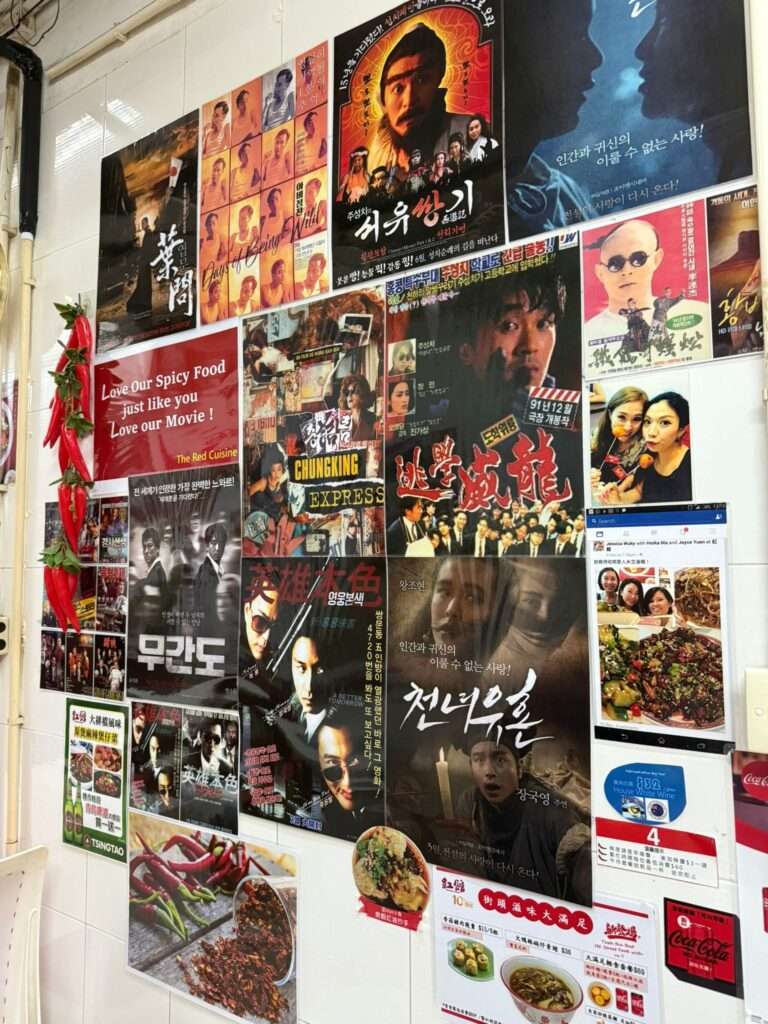 Vintage Chinese décor with nostalgic posters at The Red Cuisine, Quarry Bay.