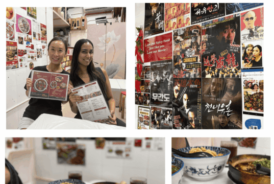 Vintage Chinese décor with nostalgic posters at The Red Cuisine, Quarry Bay.
