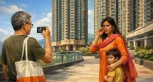 Community protest against racial discrimination in Tung Chung Hong Kong residential society