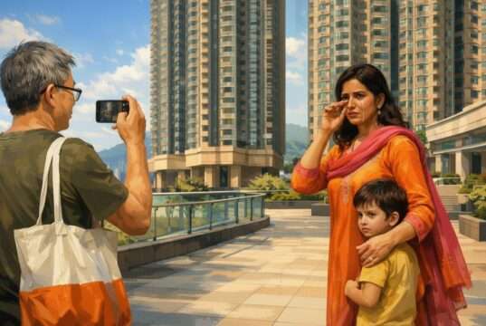 Community protest against racial discrimination in Tung Chung Hong Kong residential society