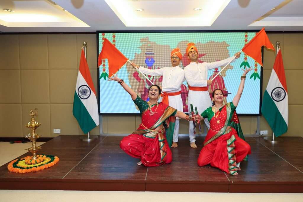 Maharashtra Day 2026 celebration at the Indian Consulate in Hong Kong featuring cultural performances, traditional artifacts, and community members.